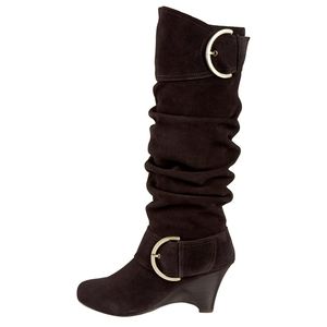 Women's Dark Brown Suede Boot Naughty Monk…